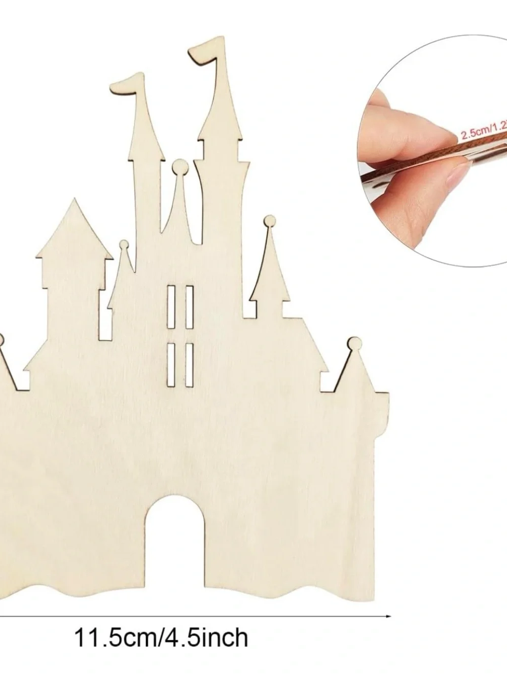 15 Pack 6 Inch Wood Castle Cutouts Unfinished Wood Castle